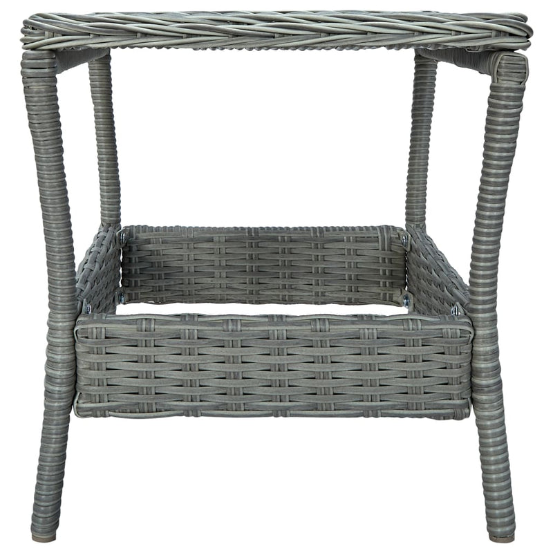 vidaXL Garden Table Light Grey 45x45x46.5 cm Poly Rattan