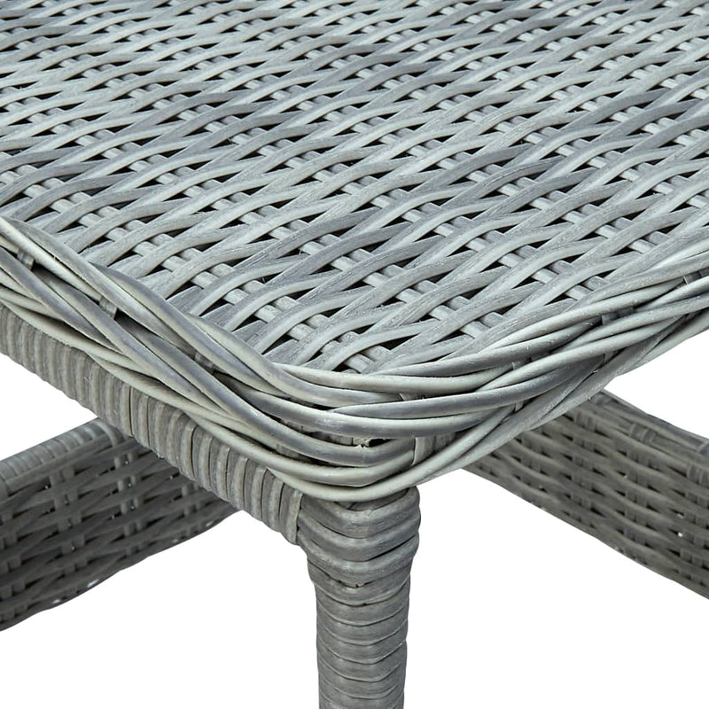 vidaXL Garden Table Light Grey 45x45x46.5 cm Poly Rattan