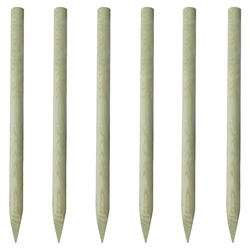 vidaXL Fence Posts 6 pcs Wood 150 cm