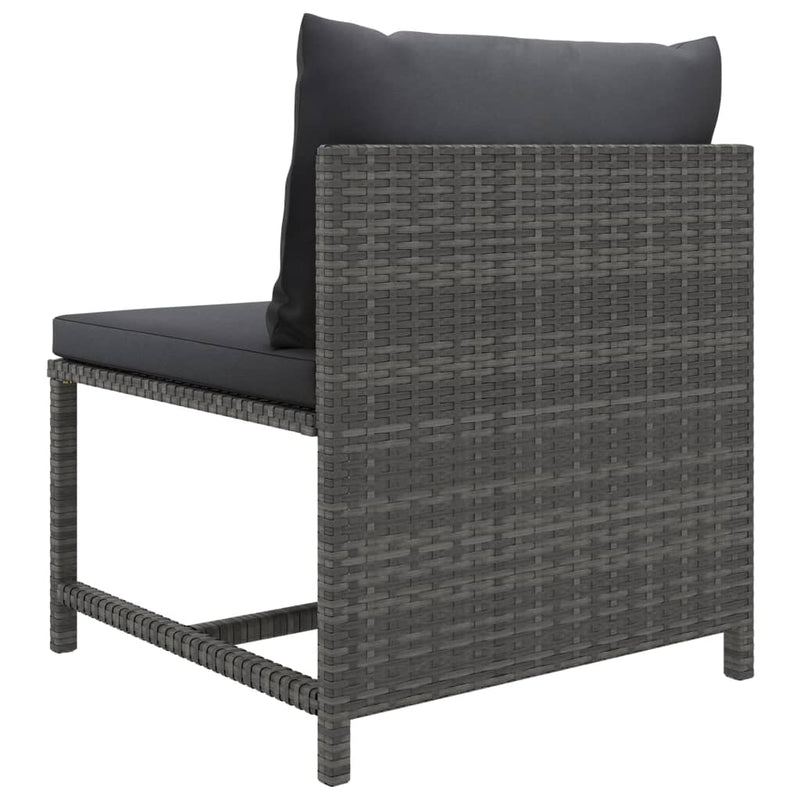 vidaXL 4 Piece Garden Lounge Set with Cushions Poly Rattan Grey
