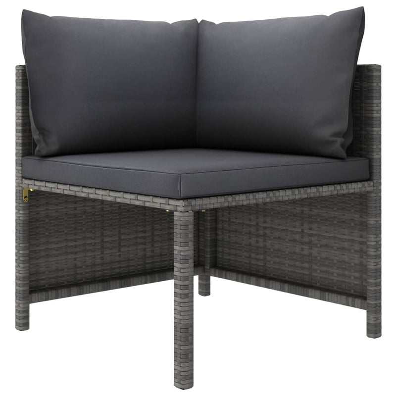 vidaXL 5 Piece Garden Sofa Set with Cushions Grey Poly Rattan