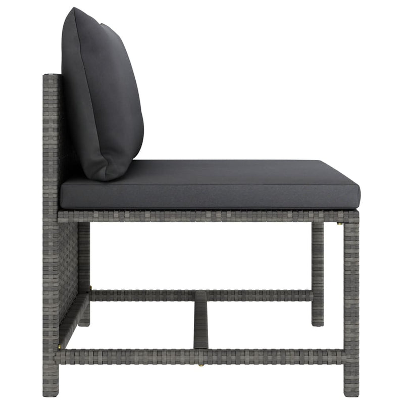 vidaXL 5 Piece Garden Sofa Set with Cushions Grey Poly Rattan