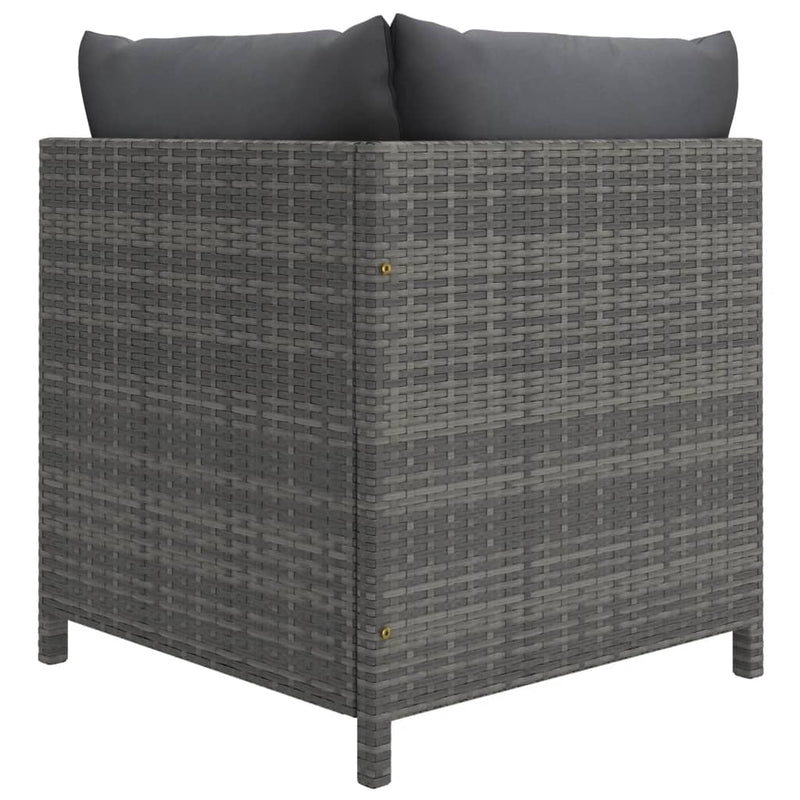 vidaXL 4 Piece Garden Sofa Set with Cushions Poly Rattan Grey