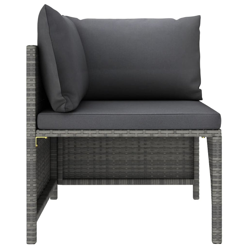 vidaXL 2 Piece Garden Sofa Set with Cushions Grey Poly Rattan