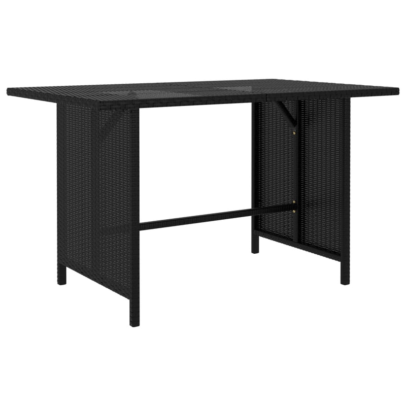 vidaXL Garden Dining Table Black 110x70x65 cm Poly Rattan