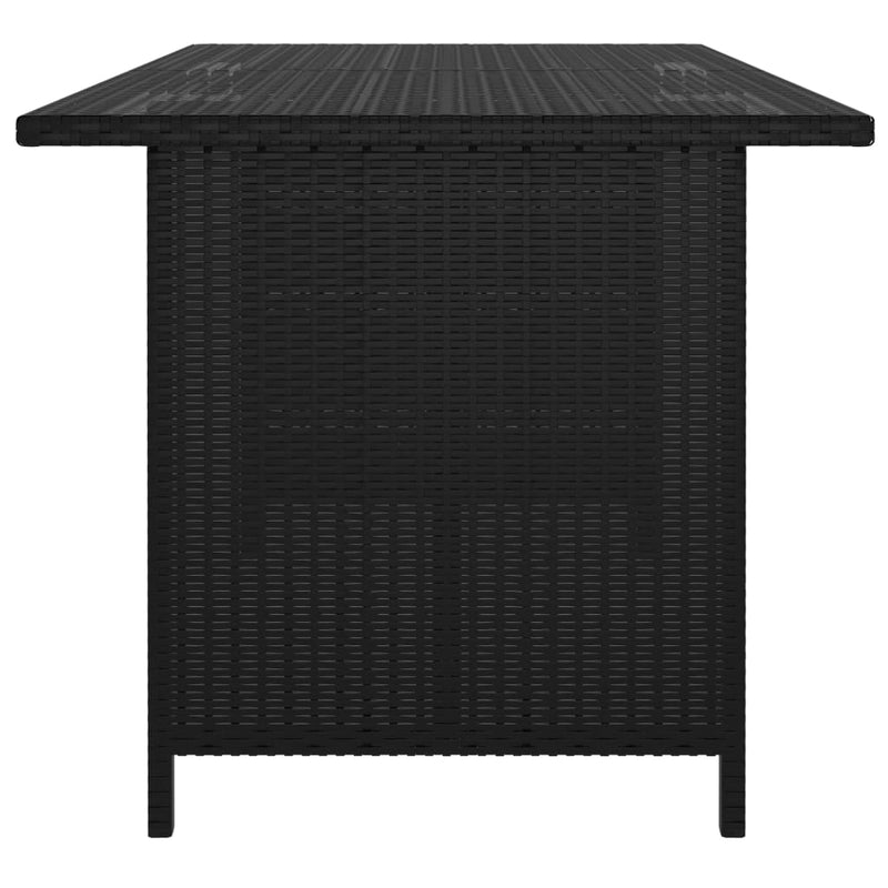 vidaXL Garden Dining Table Black 110x70x65 cm Poly Rattan