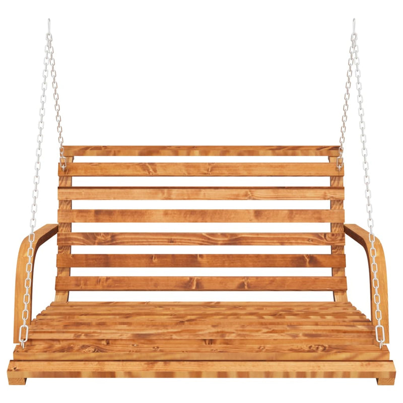 vidaXL Swing Bench Solid Bent Wood with Teak Finish 126x63x92 cm