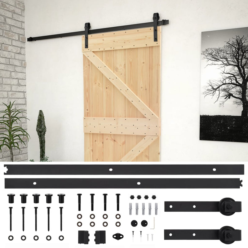 vidaXL Sliding Door with Hardware Set 90x210 cm Solid Pine Wood