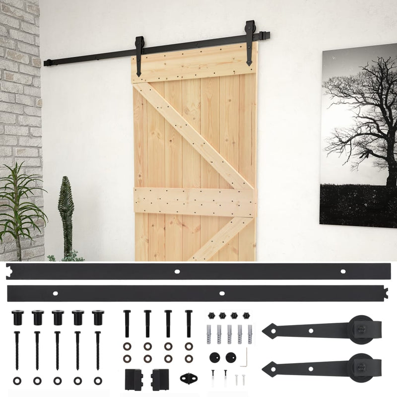 vidaXL Sliding Door with Hardware Set 100x210 cm Solid Pine Wood