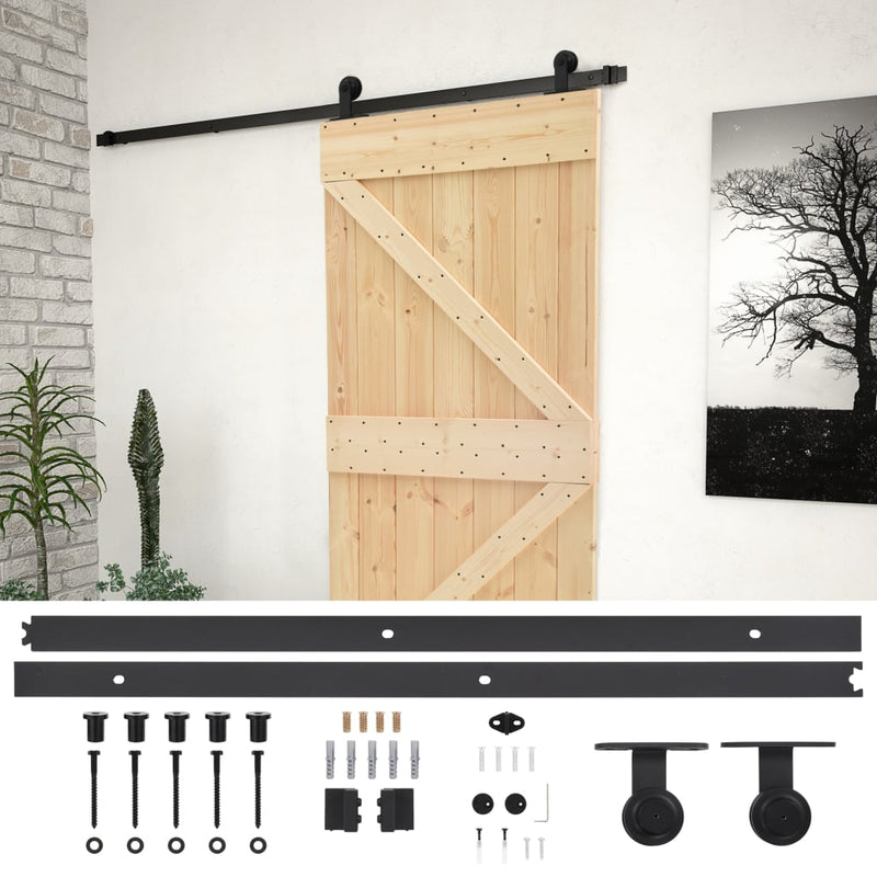 vidaXL Sliding Door with Hardware Set 100x210 cm Solid Pine Wood