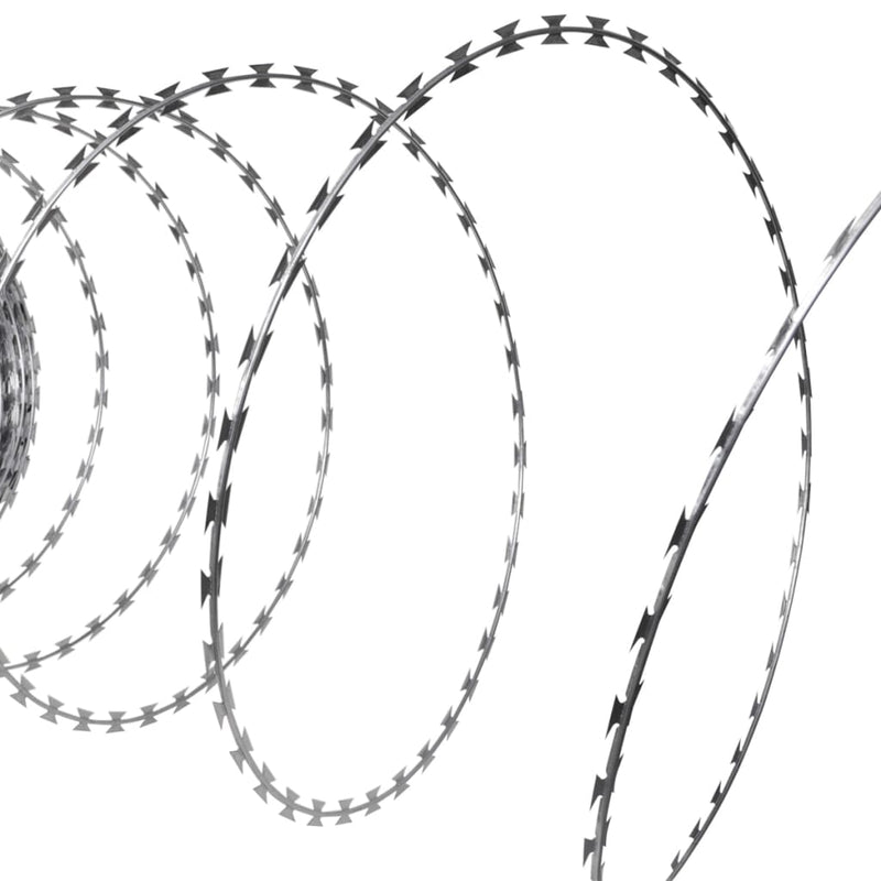 vidaXL Razor Wires Helical Wire Rolls 2 pcs Galvanised Steel 100 m