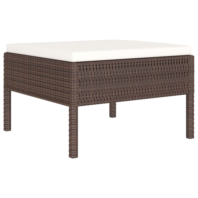 vidaXL 6 Piece Garden Lounge Set with Cushions Poly Rattan Brown