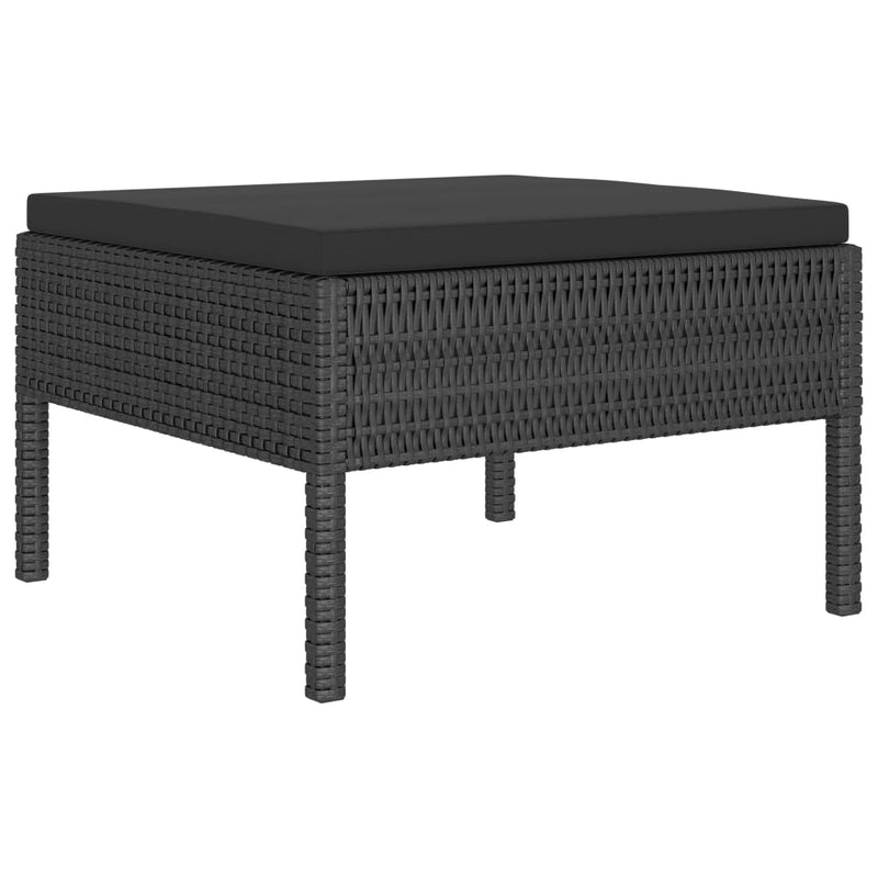 vidaXL 4 Piece Garden Lounge Set with Cushions Poly Rattan Black