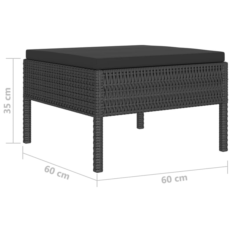 vidaXL 4 Piece Garden Lounge Set with Cushions Poly Rattan Black