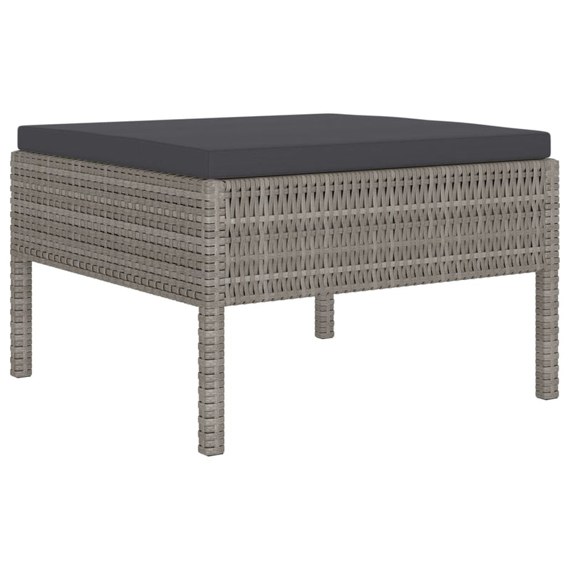 vidaXL 4 Piece Garden Lounge Set with Cushions Poly Rattan Grey