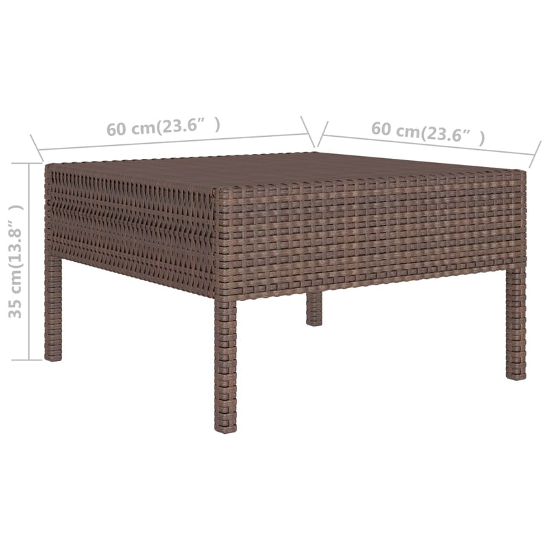 vidaXL 6 Piece Garden Lounge Set with Cushions Poly Rattan Brown