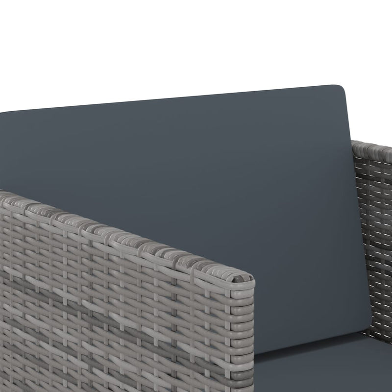 vidaXL 13 Piece Garden Dining Set with Cushions Poly Rattan Grey