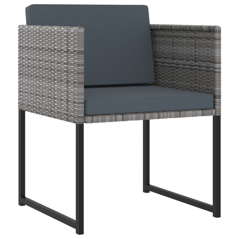 vidaXL 13 Piece Garden Dining Set with Cushions Poly Rattan Grey