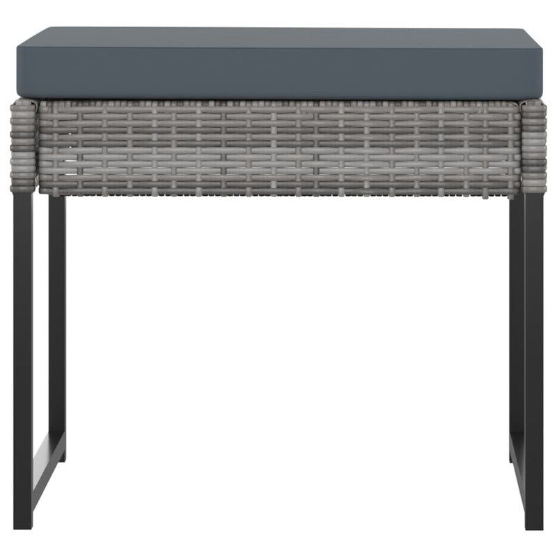 vidaXL 13 Piece Garden Dining Set with Cushions Poly Rattan Grey