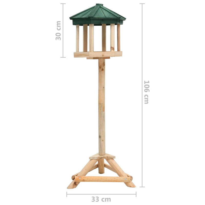 vidaXL Standing Bird Feeder Solid Firwood 33x110 cm