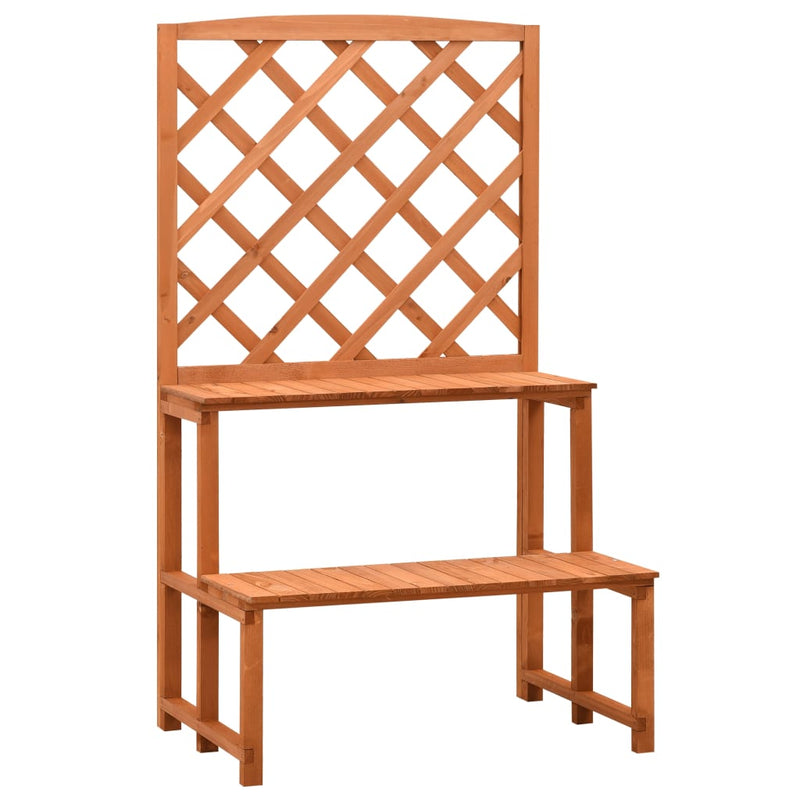 vidaXL Plant Stand with Trellis Orange 70x42x120 cm Solid Firwood