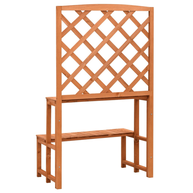 vidaXL Plant Stand with Trellis Orange 70x42x120 cm Solid Firwood