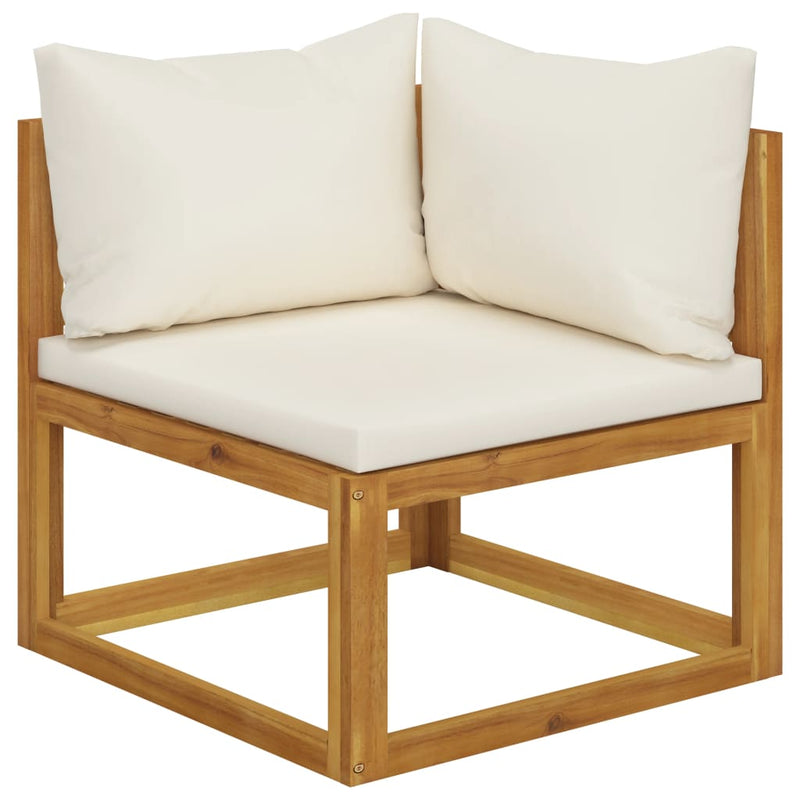 vidaXL 9 Piece Garden Lounge Set with Cushion Cream Solid Acacia Wood