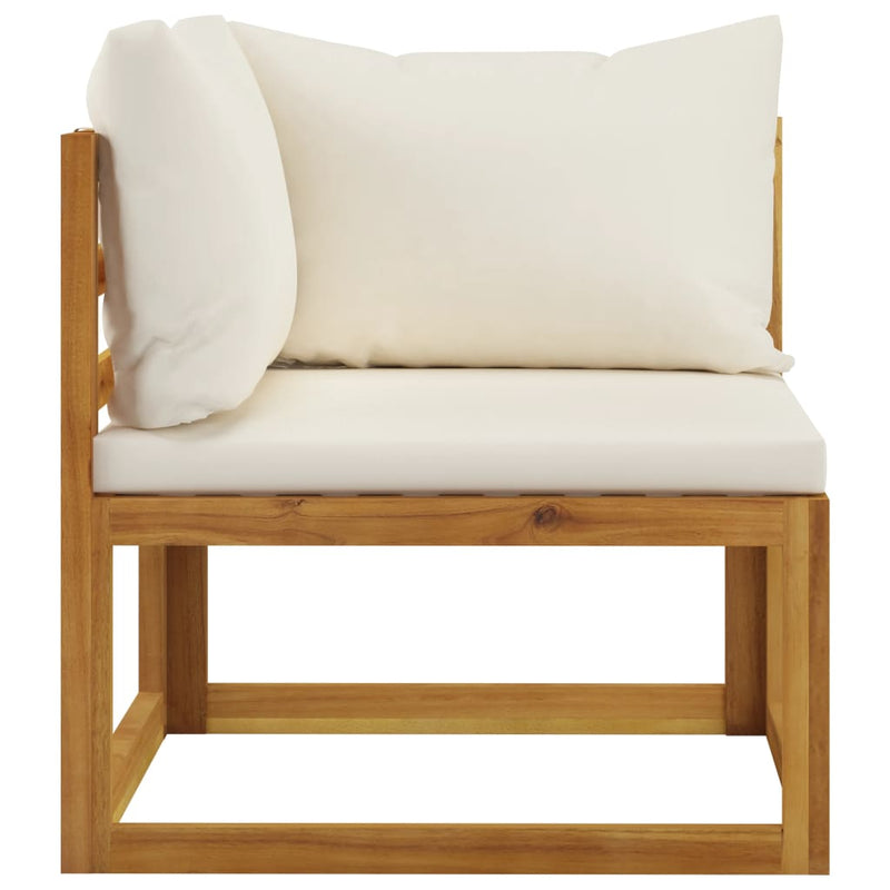 vidaXL 9 Piece Garden Lounge Set with Cushion Cream Solid Acacia Wood