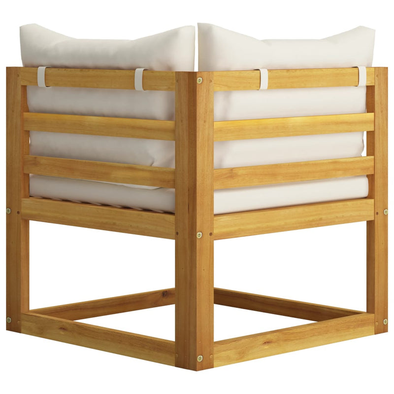 vidaXL 9 Piece Garden Lounge Set with Cushion Cream Solid Acacia Wood
