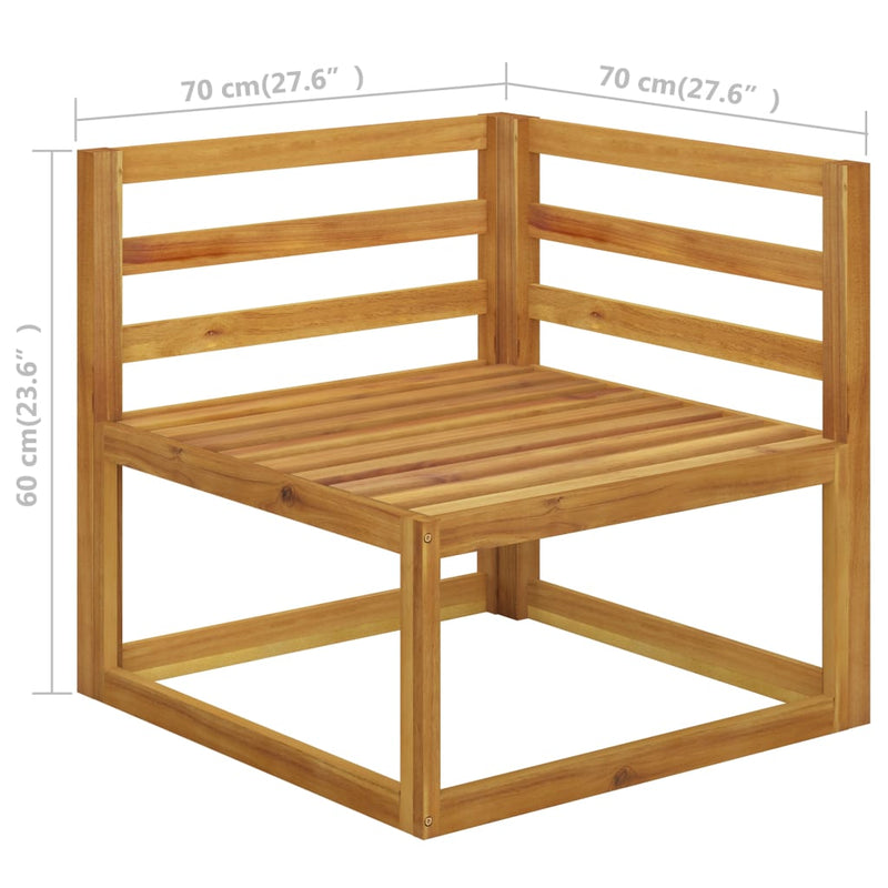 vidaXL 9 Piece Garden Lounge Set with Cushion Cream Solid Acacia Wood