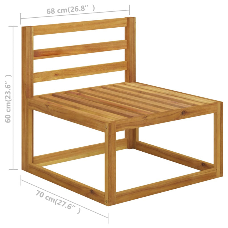 vidaXL 9 Piece Garden Lounge Set with Cushion Cream Solid Acacia Wood