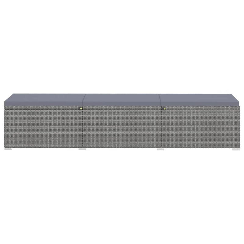 vidaXL 3 Piece Garden Sun Loungers with Tea Table Poly Rattan Grey