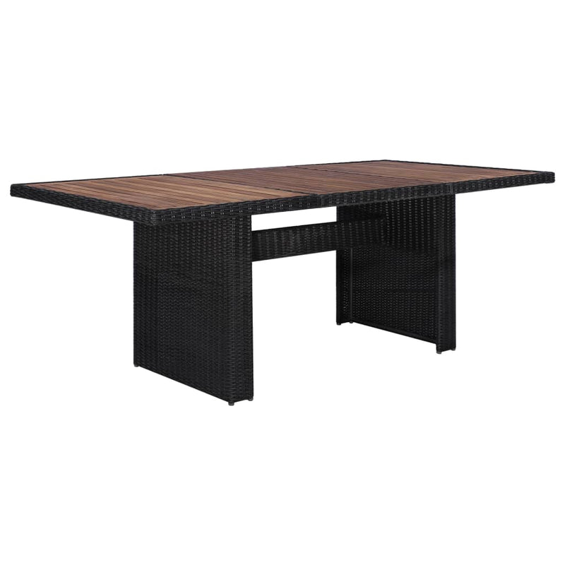 vidaXL 7 Piece Outdoor Dining Set Poly Rattan Black