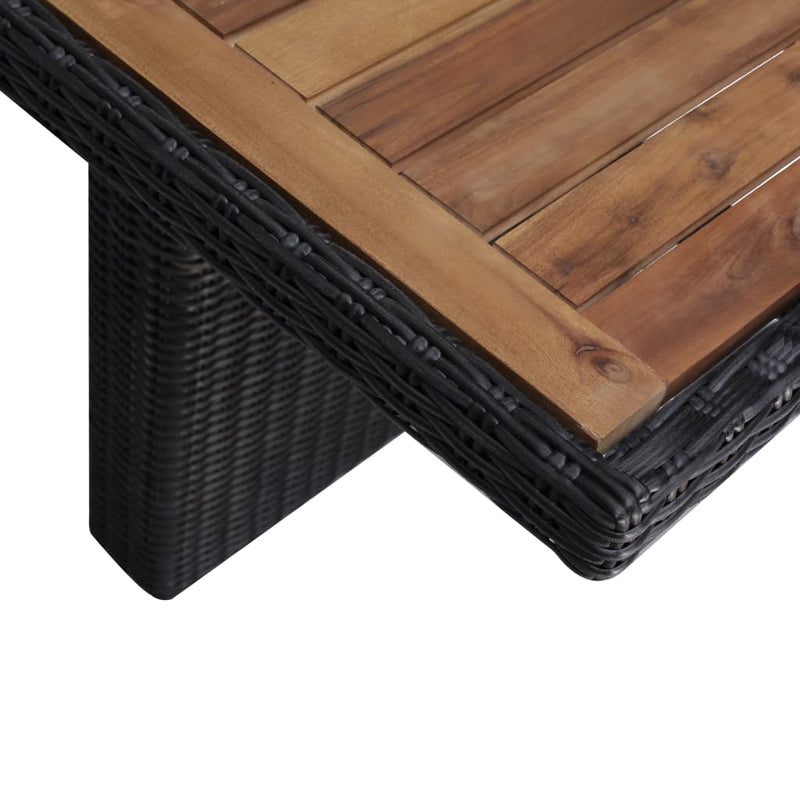 vidaXL 7 Piece Outdoor Dining Set Poly Rattan Black