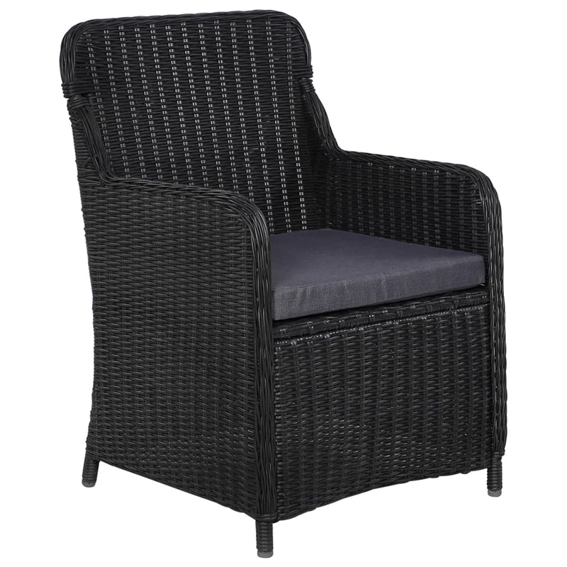 vidaXL 7 Piece Outdoor Dining Set Poly Rattan Black