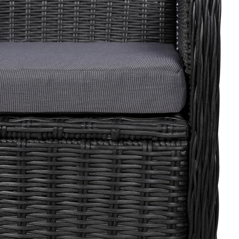 vidaXL 7 Piece Outdoor Dining Set Poly Rattan Black