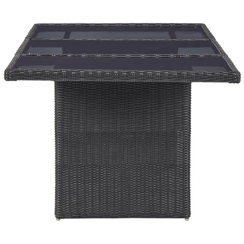 vidaXL 7 Piece Outdoor Dining Set Poly Rattan Black