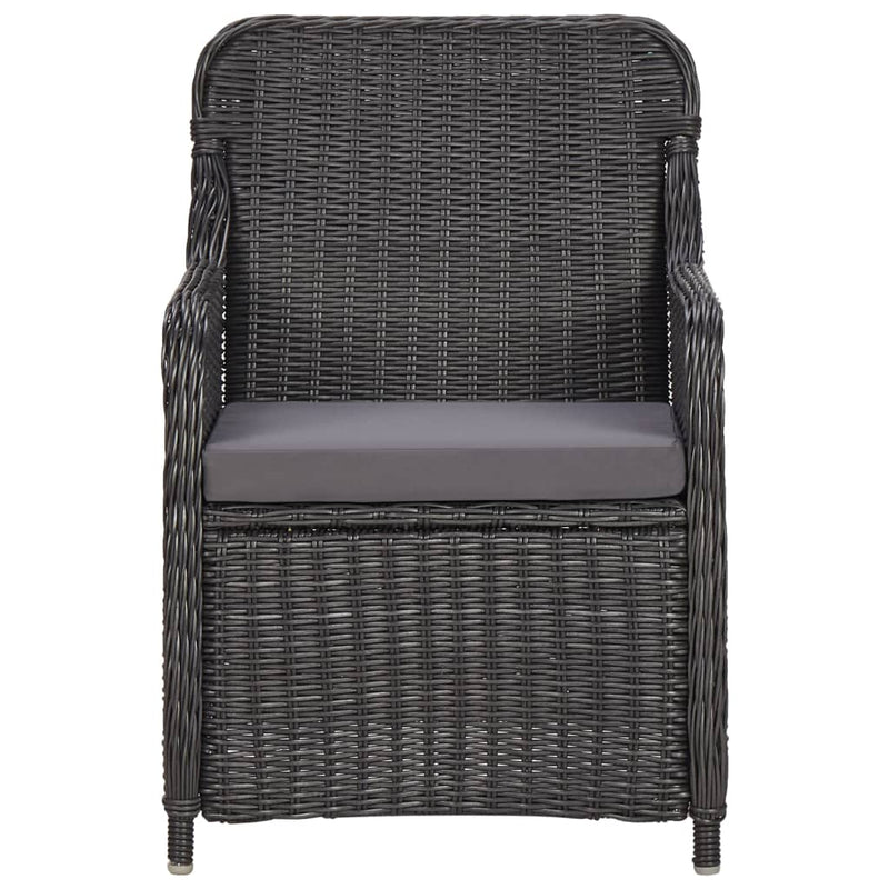 vidaXL 7 Piece Outdoor Dining Set Poly Rattan Black