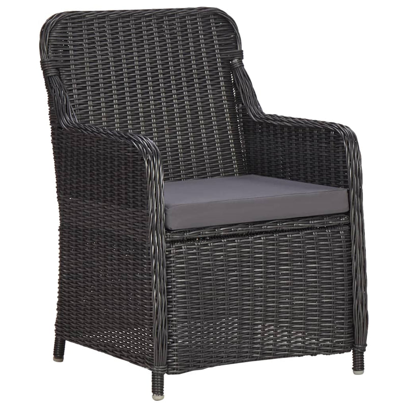 vidaXL 7 Piece Outdoor Dining Set Poly Rattan Black