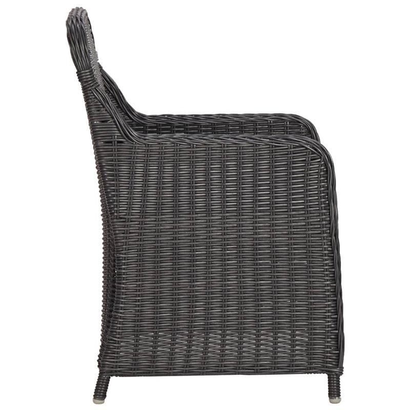 vidaXL 7 Piece Outdoor Dining Set Poly Rattan Black