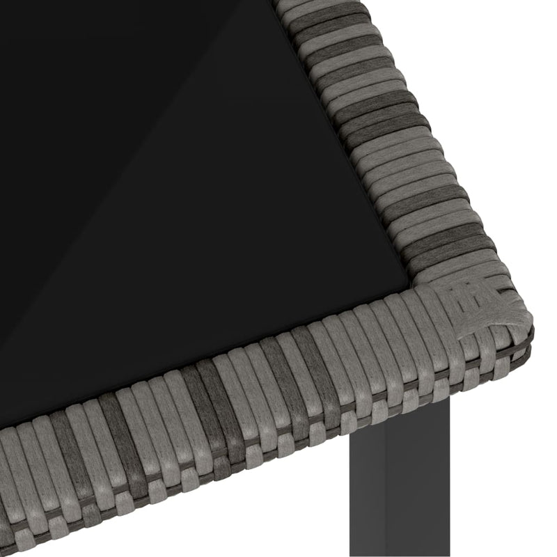 vidaXL Garden Dining Table Grey 70x70x73 cm Poly Rattan