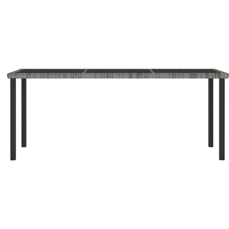 vidaXL Garden Dining Table Grey 180x70x73 cm Poly Rattan