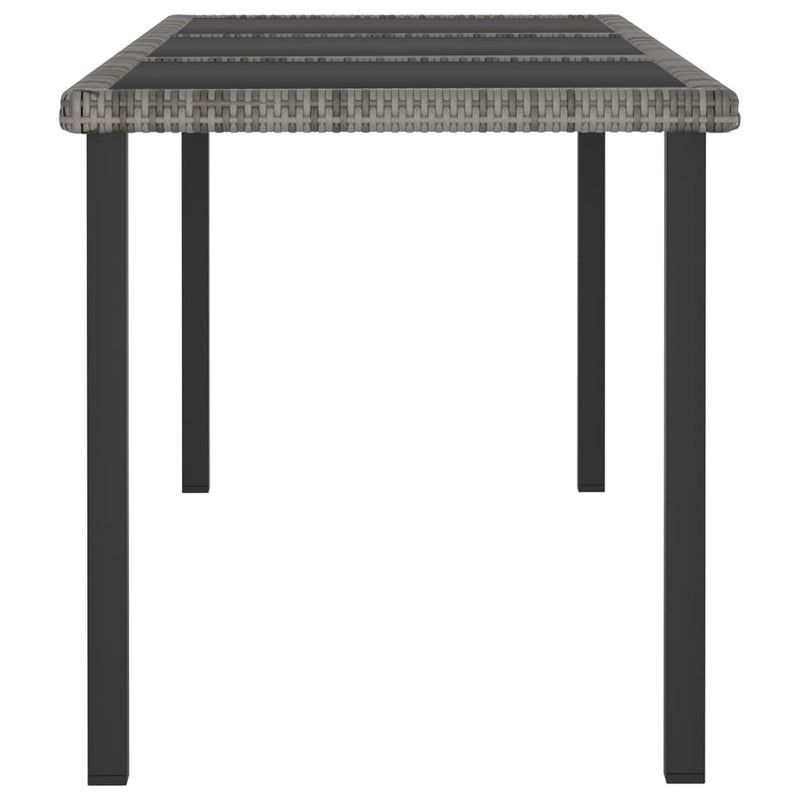 vidaXL Garden Dining Table Grey 180x70x73 cm Poly Rattan