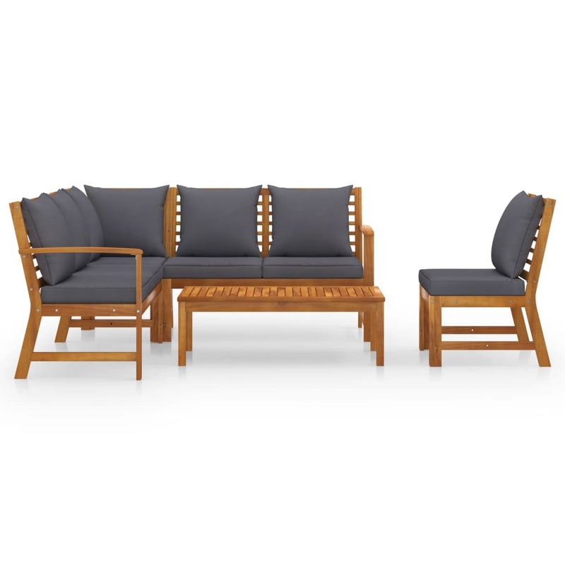 vidaXL 5 Piece Garden Lounge Set with Cushion Solid Acacia Wood