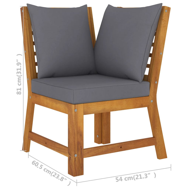 vidaXL 4 Piece Garden Lounge Set with Cushion Solid Acacia Wood