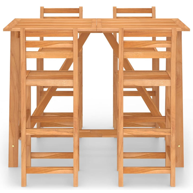 vidaXL 5 Piece Outdoor Bar Set Solid Acacia Wood