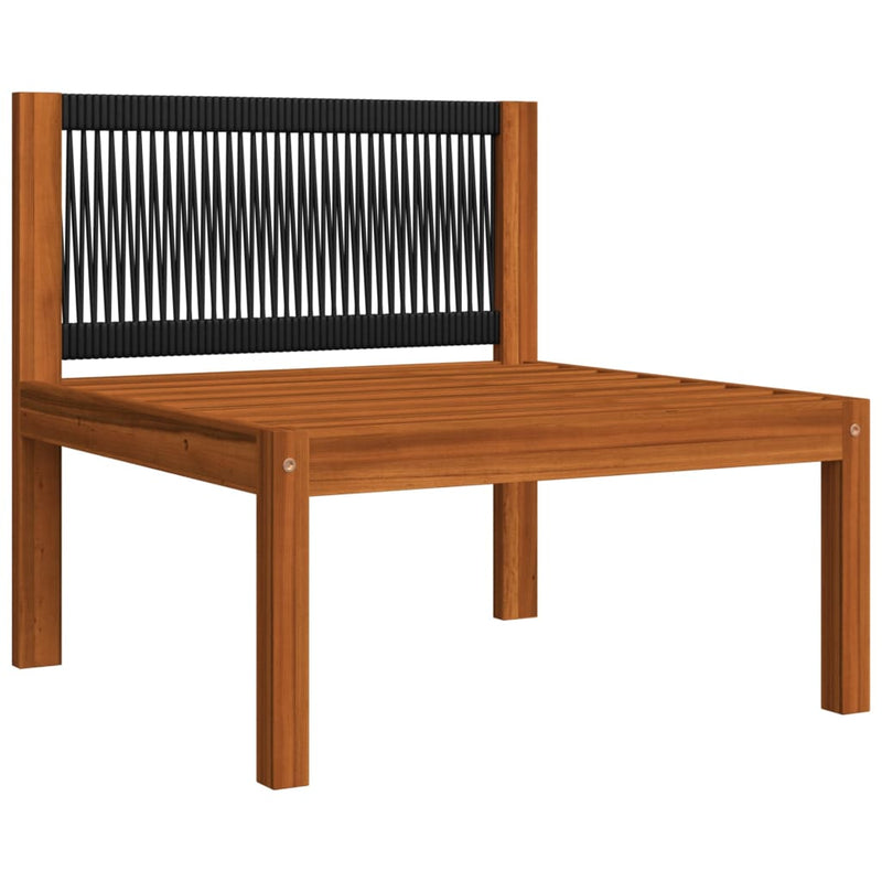 vidaXL 5 Piece Garden Lounge Set with Cushions Cream Wood Acacia&Rope
