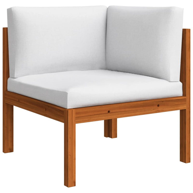 vidaXL 5 Piece Garden Lounge Set with Cushions Cream Wood Acacia&Rope