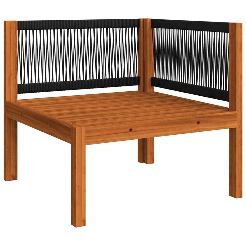 vidaXL 5 Piece Garden Lounge Set with Cushions Cream Wood Acacia&Rope