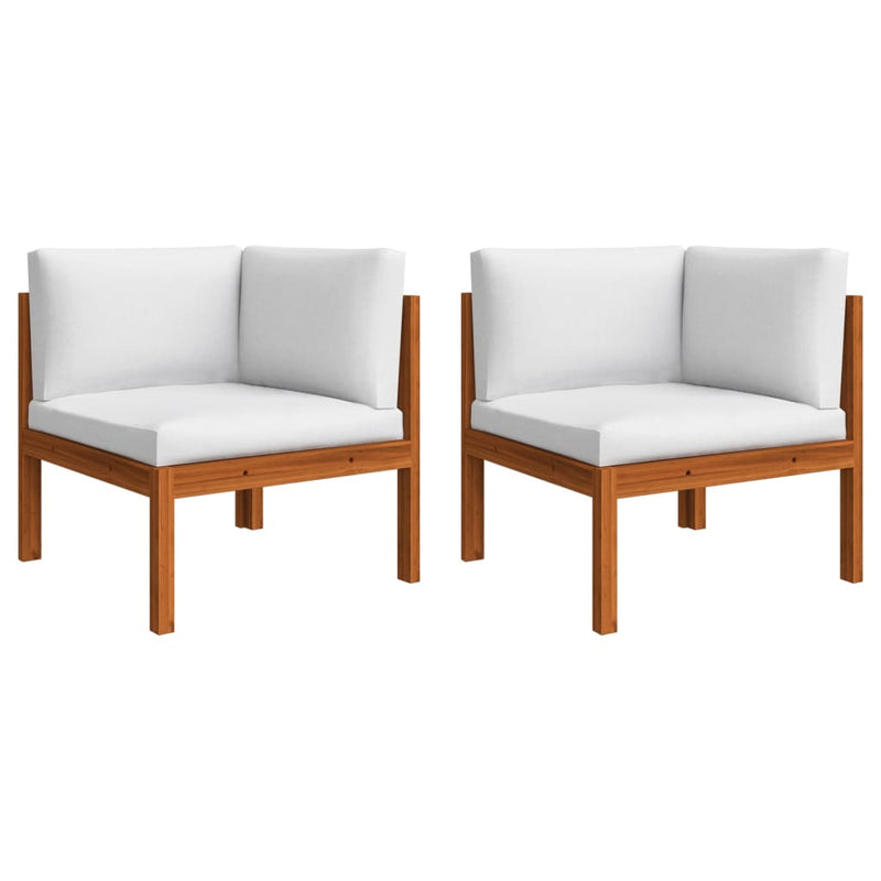 vidaXL 6 Piece Garden Lounge Set with Cushions Cream Wood Acacia&Rope